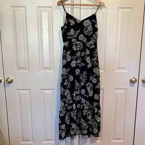 J. Crew Black and White Floral Maxi Dress
